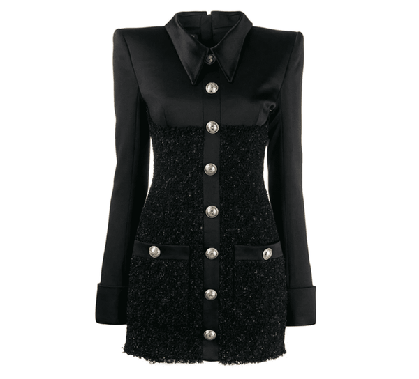 ECLIPSE elegant black tweed dress
