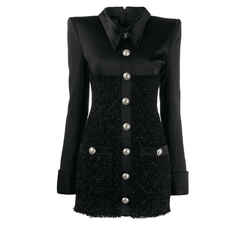 COCO ECLIPSE elegant black tweed dress
