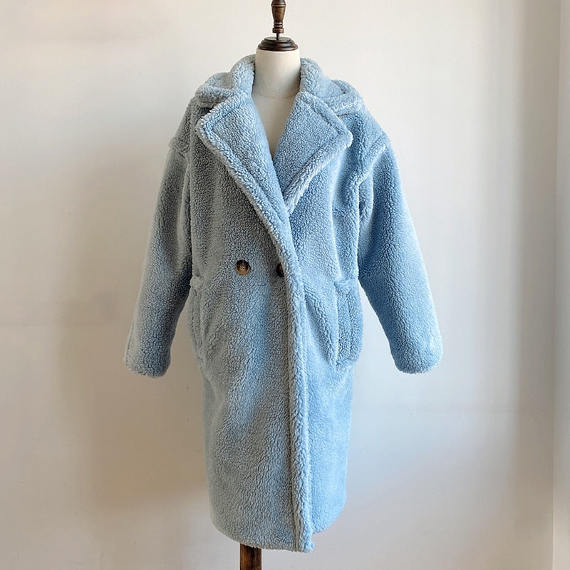 CHEBU teddy bear eco fur oversized coat – YUMASKY