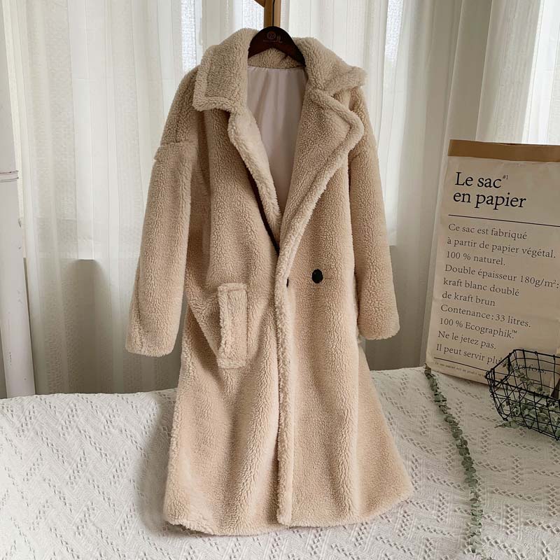CHEBU teddy bear eco fur oversized coat