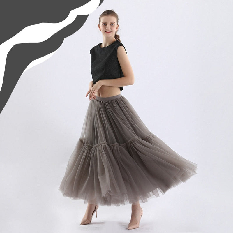 GERDA maxi multilayered tulle skirt