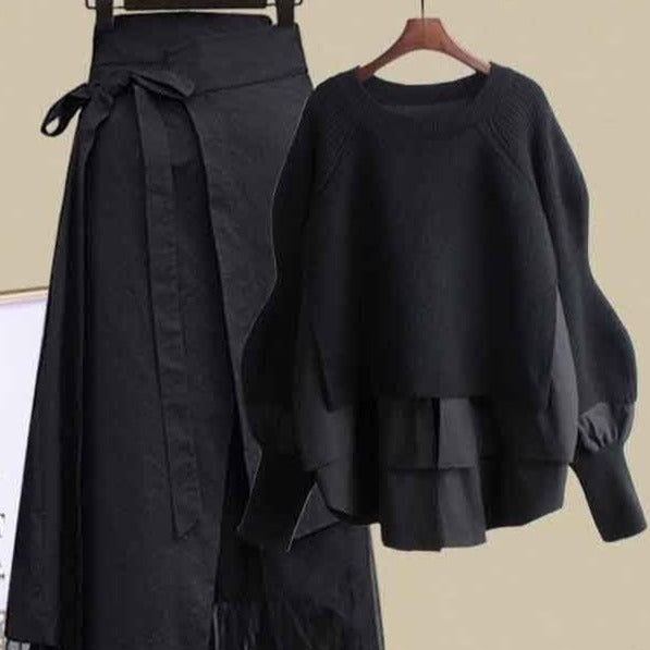 FERRANA asymmetrical skirt set