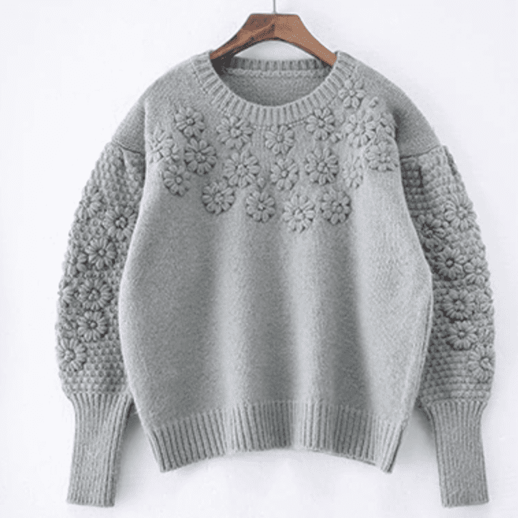 FLOWERY lantern sleeve sweater – YUMASKY