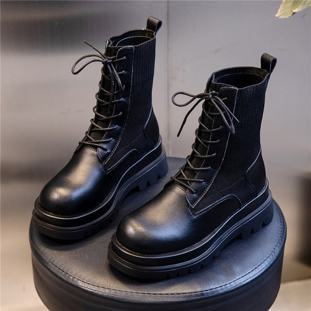 LORRE genuine leather platform boots