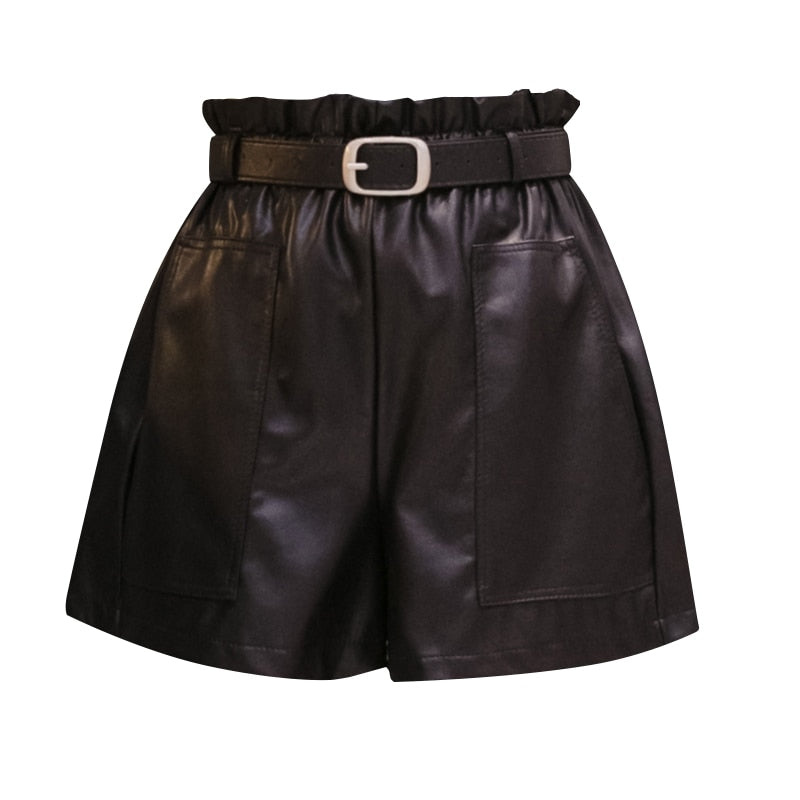 CLAIR leather shorts