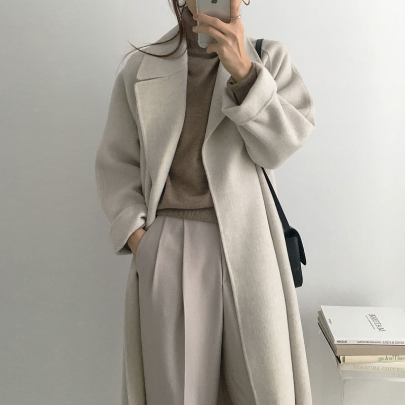 ARCHIE elegant wool coat with belt
